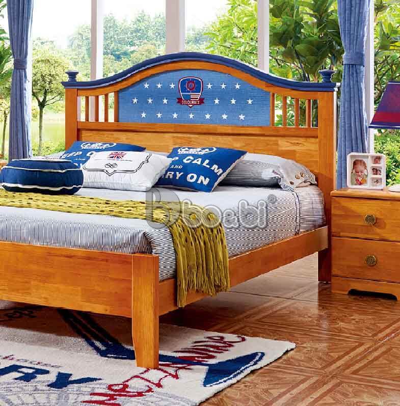 Giường ngủ cho bé trai gỗ sồi oak BBJY YS17G-3